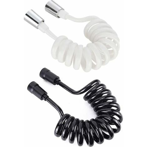Duschschlauch 2 Stück, 2 M/6,6 Ft. Flexibler, Einziehbarer Duschschlauch Mit Kupferkappe, Einziehbarer Schlauch Für Dusche, Wc Und Bidet In Weiß (schwarz, Weiß)