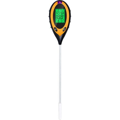 4-in-1-boden-ph-messer, Feuchtigkeits-, Licht-, Ph- Und Temperaturtester, Gartengeräte-set, Akku Inklusive, Gelb