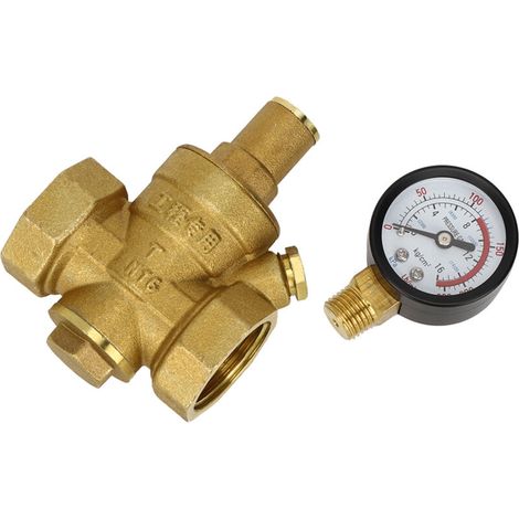 Druckminderer, Keenso Dn25 1 Zoll Messing Druckminderer Für Wasser 1 '' Wasserdurchflussregelventil Einstellbares Manuell Mit Manometer