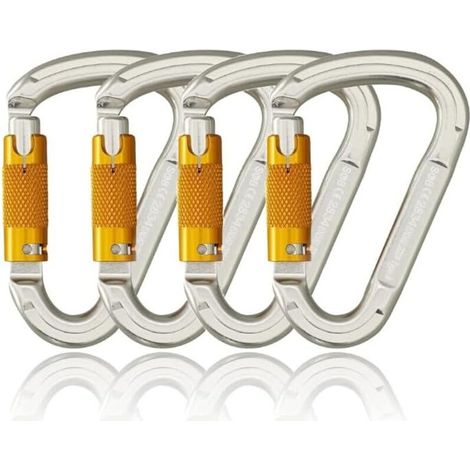 Automatischer Kletterkarabiner Aus Aluminium, Robuster Karabiner Für Klettern Und Abseilen, 4er-set
