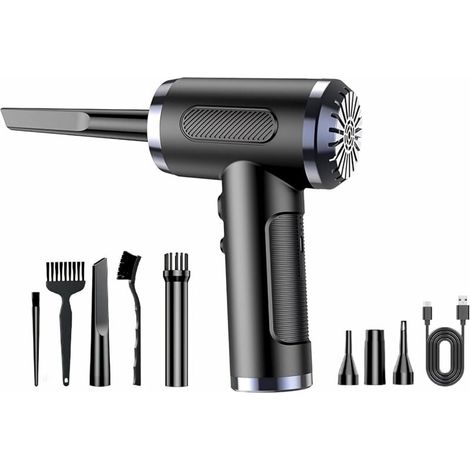 Druckluft-soufflette, 3 Stufen 50.000 U/min, Luftbläser Für Pc, Wiederaufladbarer Staubentferner Per Usb Mit 6000-mah-batterie Für Laptop, Tastatur, Auto, Sofa