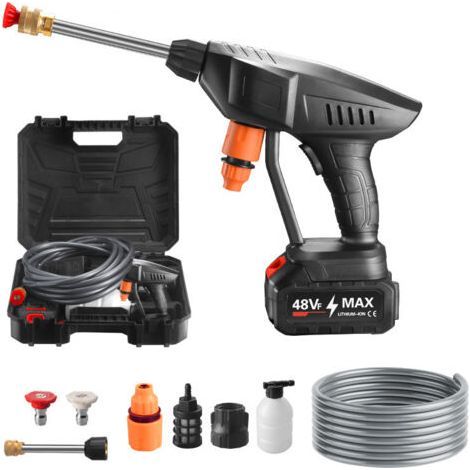 Akku-hochdruckreiniger 600w Mit 21v 1 Akku, 10m Schlauch, Autowaschpistole Für Gartenbewässerung Dengyank
