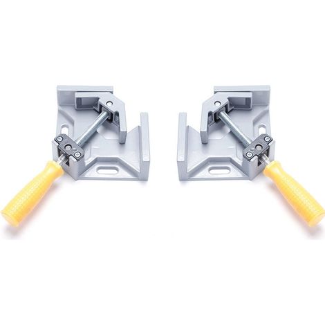 2 Stück Winkelspanner 90°, Aluminium-winkelklemme Mit Einstellbaren Schwenkbacken, Für Schweiß- Und Holzarbeiten (grau)