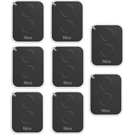 8er-pack Nice Era On2e On2 Fernbedienung – Rollcode – Tor- Und Garagentransmitter – 2 Kanäle, Frequenz 433,92 Mhz, Schwarz/weiß – Kompatibel Mit Nice-antrieben
