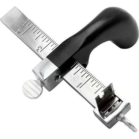 Handgeschnittenes Lederband-abschneider-werkzeug Mit Aluminiumgriff Und Maßanzeige Für Diy-lederarbeiten