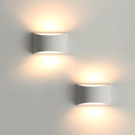 2er-set Moderne Innen-wandleuchten Aus Gips, Led Warmweiß 7 W, Dekorativ, Für Wohnzimmer, Schlafzimmer, Flur, Treppe Und Gang (led-g9-lampe Inklusive)