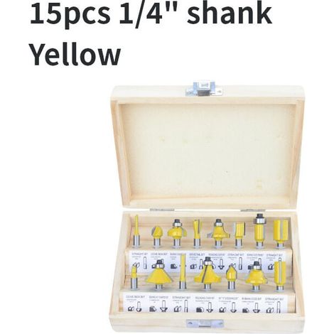 15-teiliges Fräser-set Aus Hartmetall, Schaft 1/4" (6,35 Mm) Zum Schneiden, Nuten, Stemmen Und Holzschnitzen. Ouyalaf Oberfräsen-kit Für Holzarbeiten