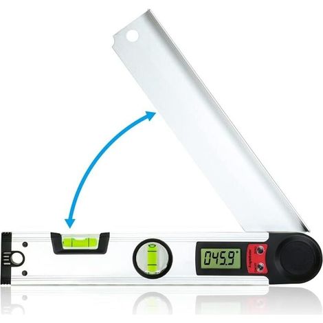 Digitaler Winkelmesser Mit Lcd-wasserwaage, 0–230 °, 300 Mm Für Holz Und Bastelarbeiten