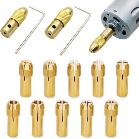 14 Stück Kleine Elektrische Bohrmaschine Bit-kollet, Mini-spannzangen Aus Messing, Messing-bohrmaschinen-futter, Präzision 0,5–3,2 Mm, Geeignet Für Elektrische Werkzeuge Zum Schleifen Und Bohren