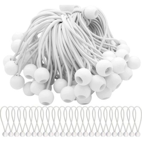 Set Aus 75 Elastischen Gummibändern Mit Kugeln, Spanngummis Mit Endkugeln Für Festzelte, Zelte, Banner Und Planen