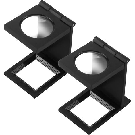 2 Stück Tischleseglas, Fadenzähler, Mini-falt-lupe 10x, Faltbare Taschenlupe Mit Integriertem Fadenzähler – Ideal Für Präzisionsarbeiten, Basteln, Handwerk Und Reparaturen