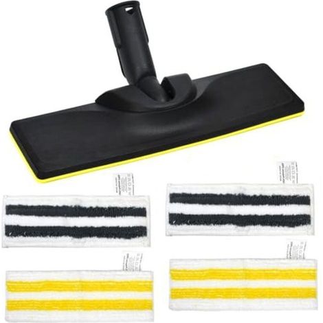 Set Aus Dampfbürsten Kompatibel Mit Kärcher Sc2, Sc3, Sc4, Sc5, Ersatzteil Für Easyfix-dampfreiniger, Bestehend Aus 1 Bodendüse Und 4 Mikrofaserbezügen