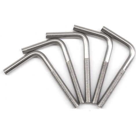 Los Von 30 L-förmigen Ankerbolzen M5x60mm Aus Edelstahl 304, Lang Und Quadratisch Mit Rechtwinkligem Winkel
