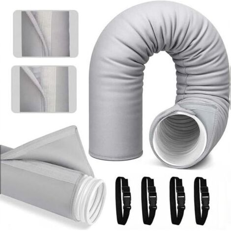 Abcrital – Isolierschlauch Für Klimaanlagenschläuche – Wärmedämmung 150 Cm X 53 Cm – Für Schläuche Mit 12,7 Cm Und 15 Cm Durchmesser – 3 Schlaufen