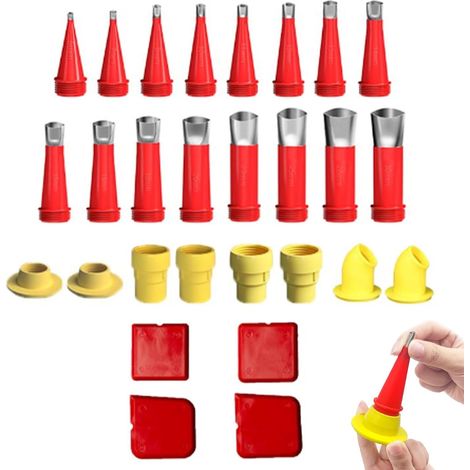 28-teiliges Dichtungs-düsen-applikator-set, Wiederverwendbar, Universelles Düsen-werkzeug-kit, Integrierte Gummi-düsen-werkzeugtasche