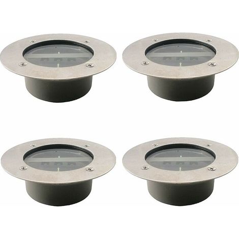 3-led-solarstrahler, Wasserdicht Ip65, Für Gartenrasen, Kaltweiß, 4er-pack