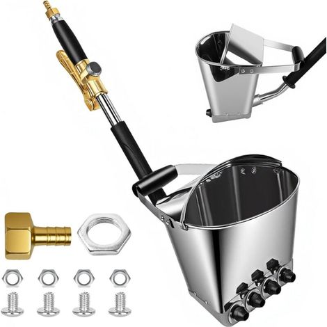 Zement-spritzgerät Mörtel-spritzpistole Putzmaschine Mit 4 Düsen Gips Beton Mit Trichterdeckel Kalk-mörtelpistole Sandstrahlgerät Für Wandanstrich, Silber