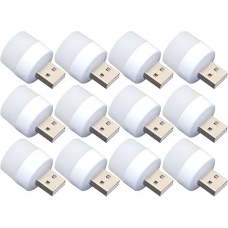 Mini-usb-nachtlicht – 12er-packung Mit Steckdosenbirnen, Tragbares Weißes Licht Für Badezimmer, Küche, Flur – Ideal Für Kinder