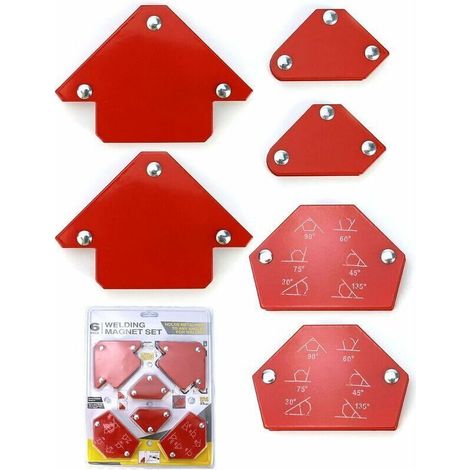 6 Stück Magnet-schweißpositionierer, Schweißwinkel 30°/45°/60°/75°/90°/105°/120°/135°, Haltekraft 6,8 Kg/15 Lbs – 11,3 Kg/25 Lbs