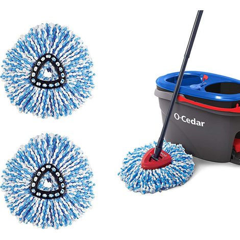 Lot 2 Wischmopp-bezüge – Ersatz Für Vileda Turbo Blau+rot