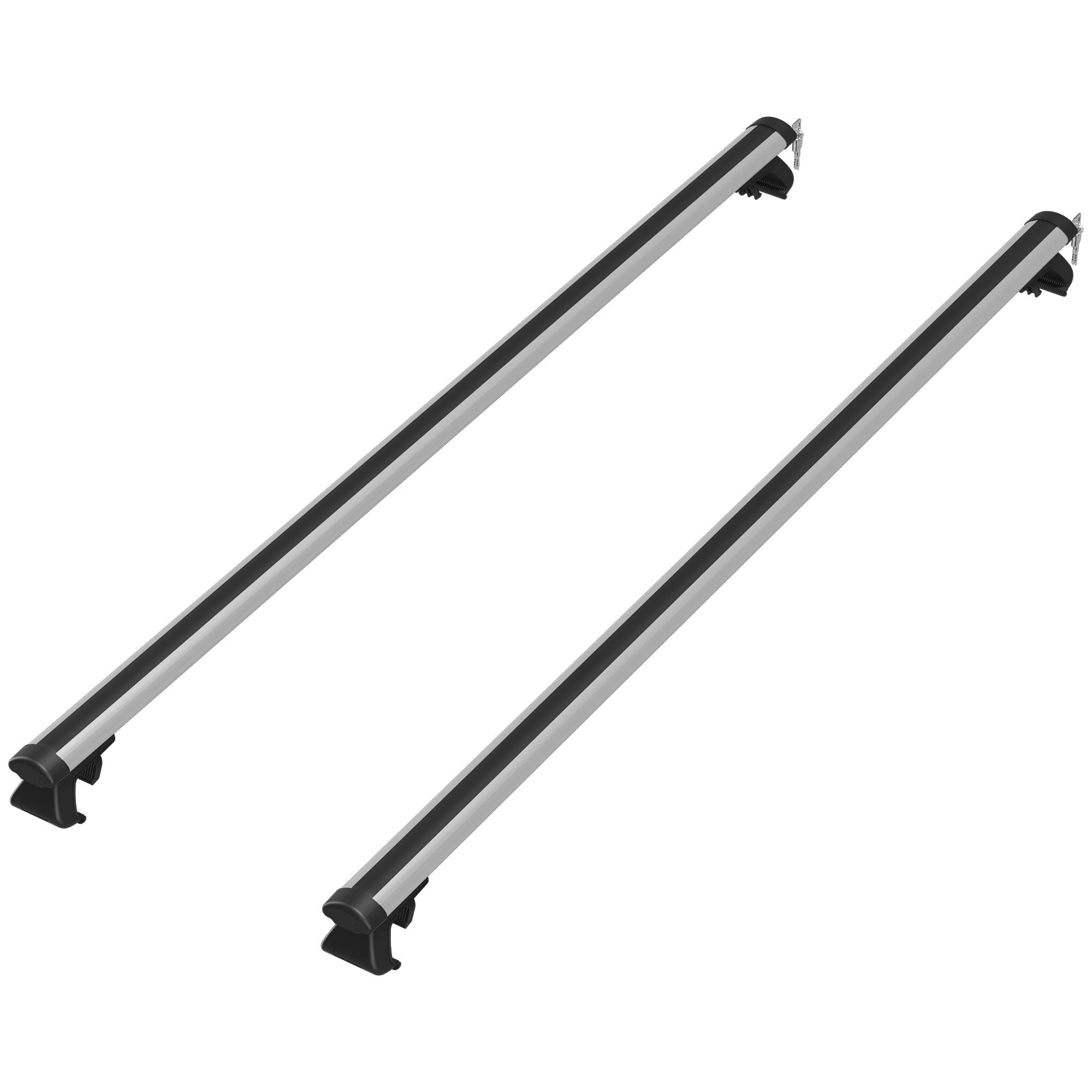 Auto-dach-querleisten, Abschließbar Mit 2 Schlüsseln, Aluminiumlegierung, Bis 75 Kg, Silber