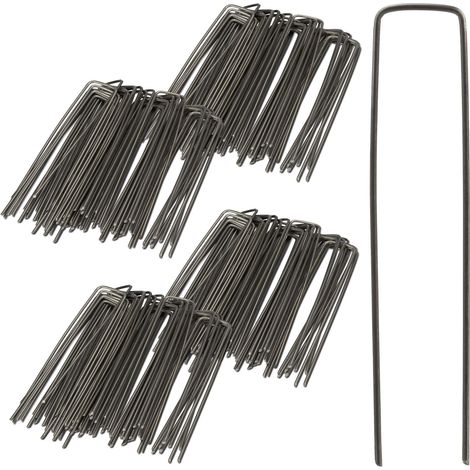 Relaxdays – 200er-packung 15 Cm Stahl-erdanker – Zur Verankerung Von Planen Und Zelten – Spitze Enden Für Harten Boden – Silber