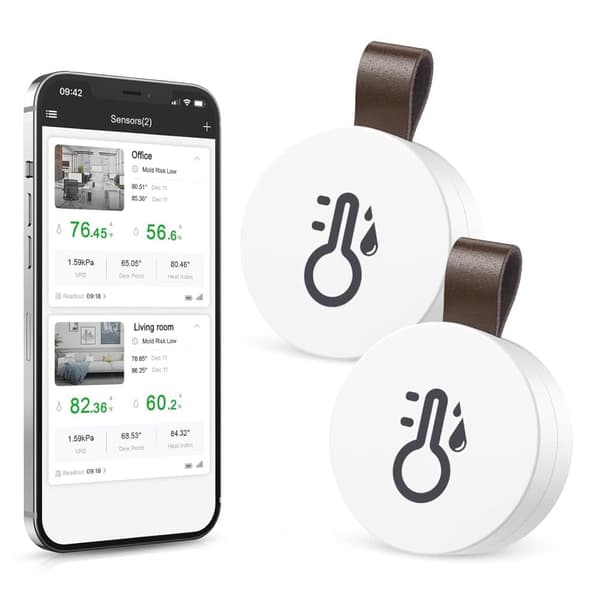 2er-pack Kabelloses Thermometer Und Hygrometer – Bluetooth-temperatur- Und Feuchtigkeitssensor Mit App Und Datenanzeige