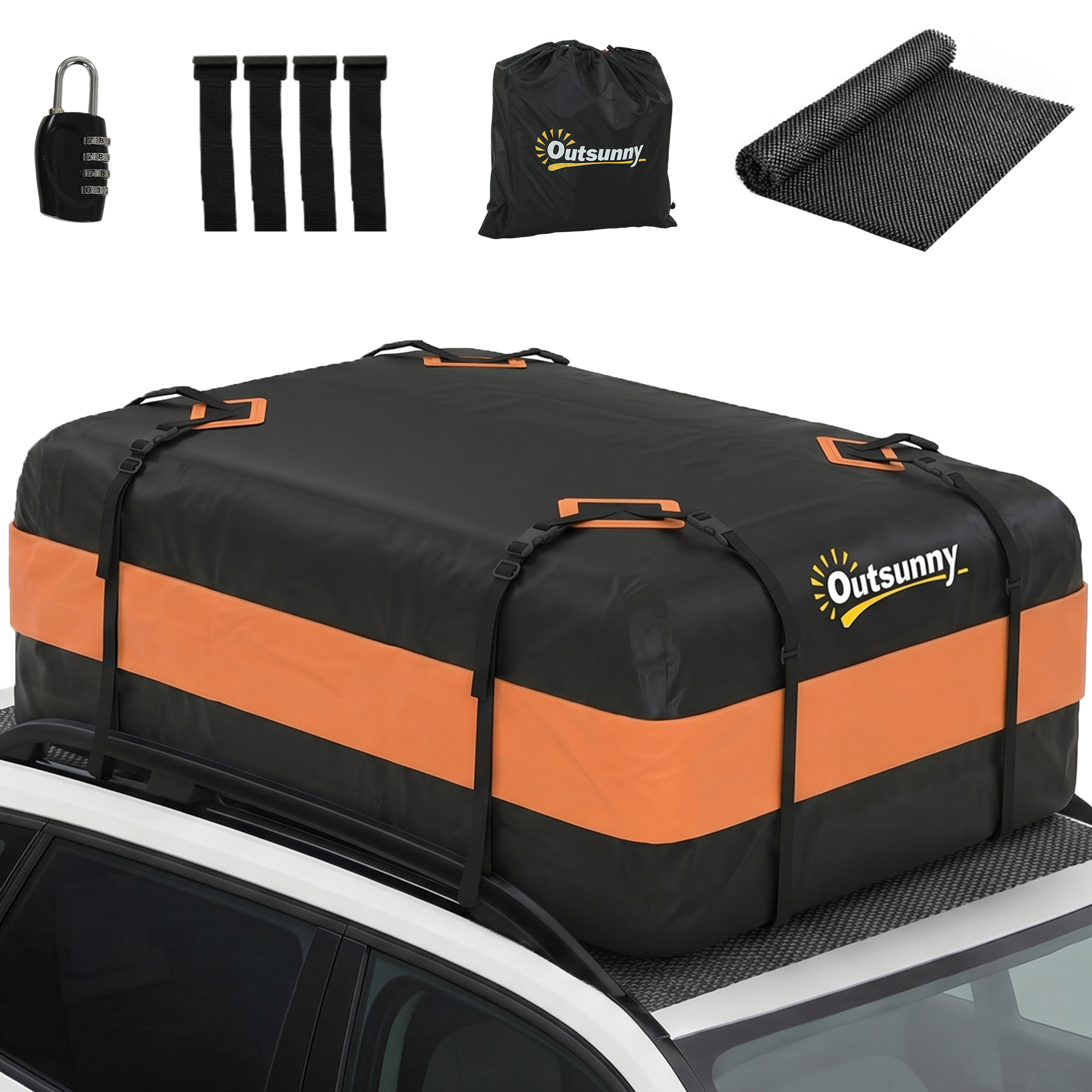 Dachgepäcktasche Auto 425 L Wasserdicht, Orange