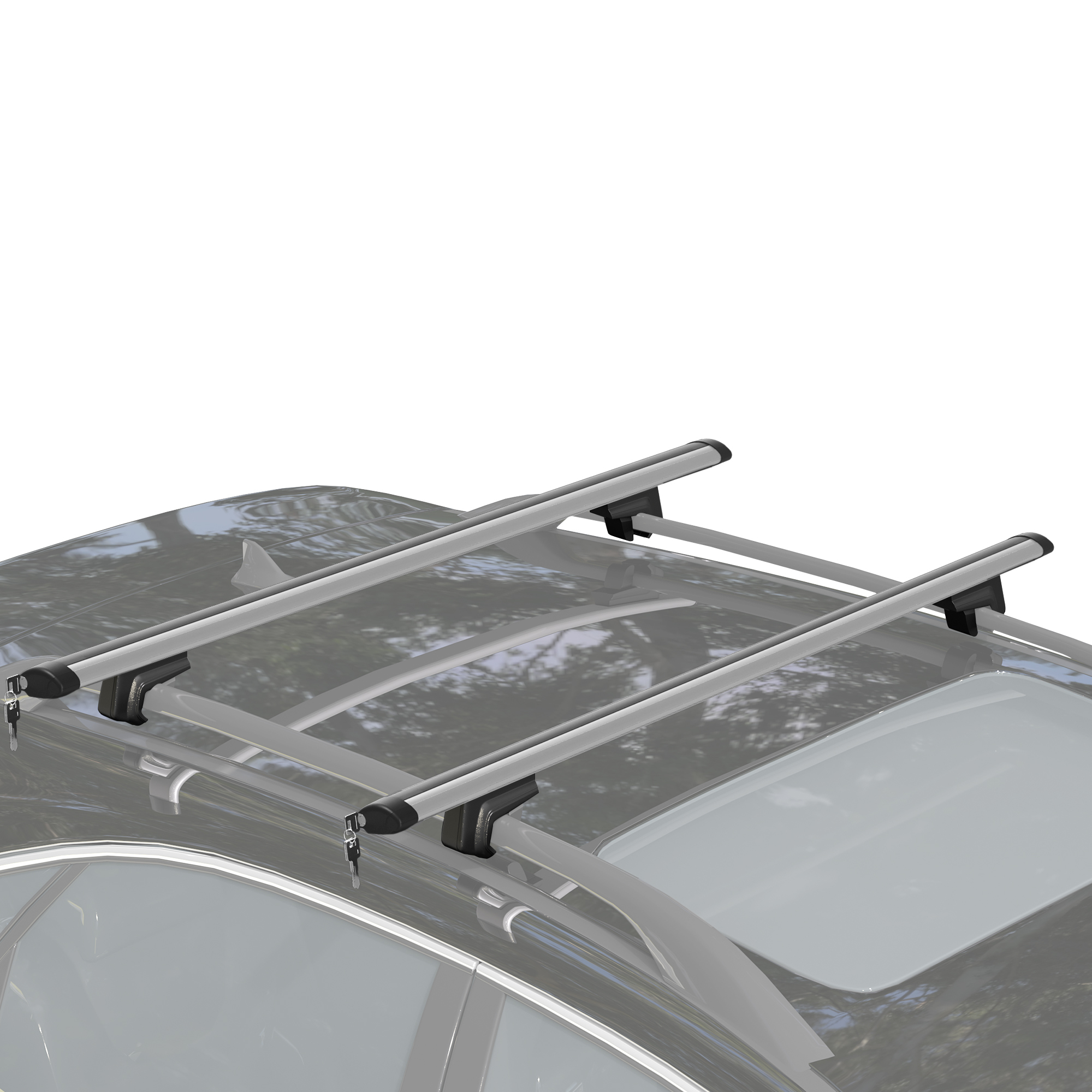 Dachträger Auto 75 Kg, Mit Schloss Und Schlüsseln, Aluminium Und Abs, 135x6 Cm, Silber
