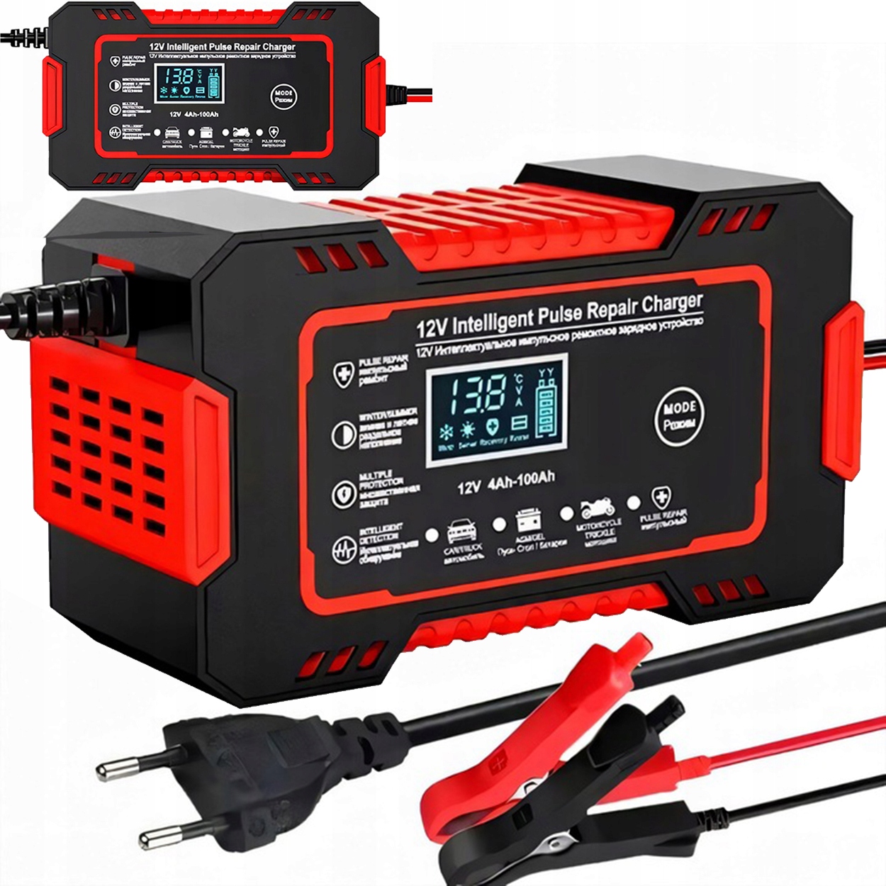 Automatisches Autobatterieladegerät 12v 6a Mit Reparaturfunktion Und Lcd-anzeige