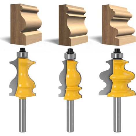 3er-set Fräsmesser Für Architektonische Profile 8 Mm, Routerbit Für Holzarbeiten