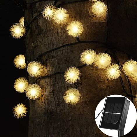M Lange Solar-lichterkette Mit 50 Leds, Wasserdicht, Warmweiß, Für Garten, Haus Und Weihnachten.