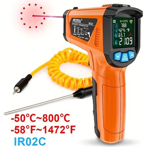 Professionelles Digitales Infrarot-thermometer -50 Bis 800 °c Berührungsloses Pyrometer Für Hohe Temperaturen Lcd-farbdisplay Industrielle & Outdoor-messung