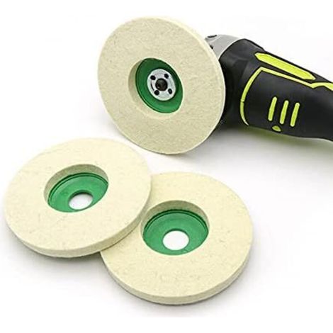 3er-set Woll-filz-polierscheiben, 90 Mm, Für Winkelschleifer (grün)
