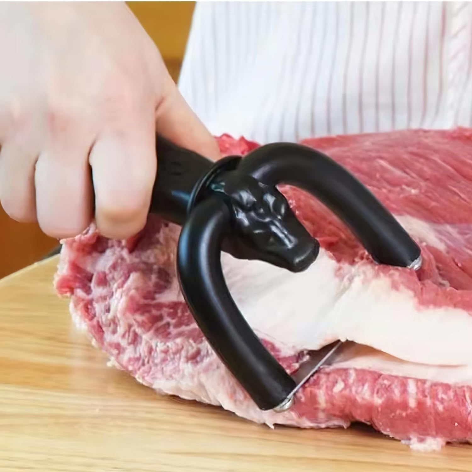 Fettschneider Für Rind- Und Schweinefleisch, Handgeführt Mit Ergonomischem Griff, Klinge Aus Edelstahl