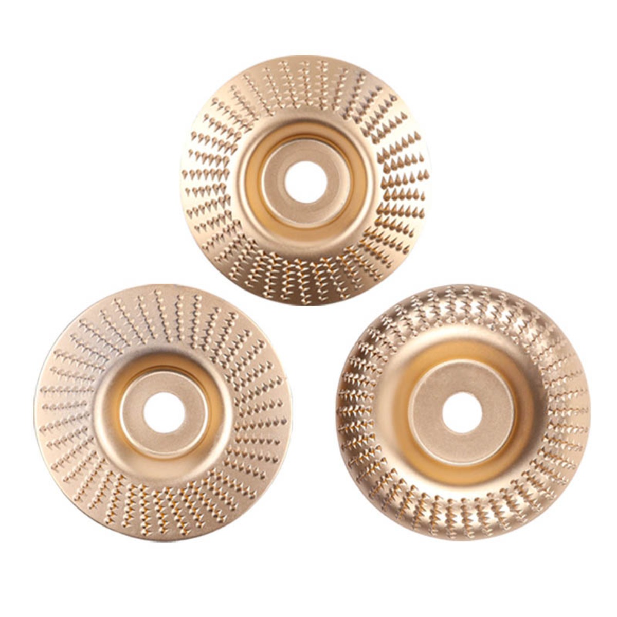 Holzbearbeitungsscheiben-set Für Winkelschleifer – Kohlenstoffstahl Und Legierung Gold, Flach, Abgeschrägt Und Gebogen, Schneller Materialabtrag, Spanauswurf, Je 1 Stück