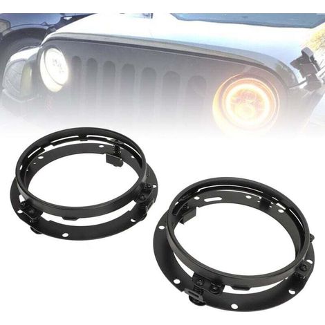 Set Aus 2 Runden Scheinwerferringen Mit 7 Zoll, Scheinwerferhalterung, Haltering Für Wrangler