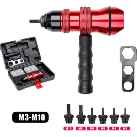 Akku-nietmutter-einsatz, Professionelles Nietmutter-adapter-kit Für Elektroschrauber, M3-m10, Für Autos, Aufzüge, Möbel Usw.
