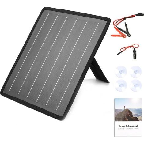 (1 Stück) 10 W 18 V Solar-ladegerät Für Autobatterien, Wasserdichtes Tragbares Ladegerät Und Batteriewartungsgerät Für Autos, Boote, Wohnmobile Und Camping
