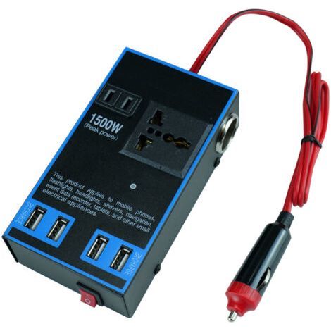 Multifunktionaler Leistungswandler Für Autos, 12 V/24 V Auf 110 V/220 V, 1500 W, Geeignet Für Lkw Und Haushalt
