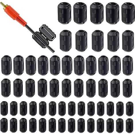5 Werte 60 Stück Schwarzer Clip-on Ferrit-ringkern Rfi Emi Störunterdrücker Kabelclip Für 3mm 5mm 7mm 9mm 13mm Kabeldurchmesser