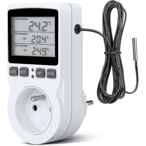 Digitaler Thermostat Für Heizung Und Kühlung Mit Lcd-display, 230 V, Für Gewächshäuser/terrarien (stecker)