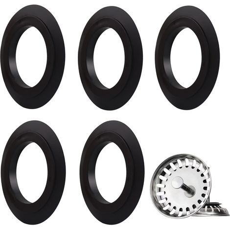 Spülbeckenstopfen Aus Elastomer, Siebkorb-abdichtung Für 78–83 Mm, Kompatibel Mit Badewanne Und Waschbecken, 5er-pack