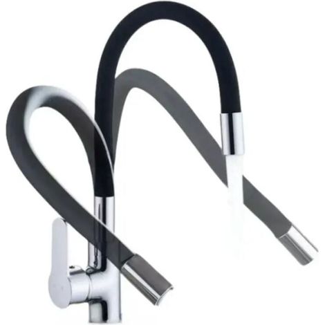 Mischbatterie Für Spüle Mit Flexiblem Auslauf, Küchenarmatur, 360° Drehbarer Flexibler Küchen-mischhahn, Schwarz