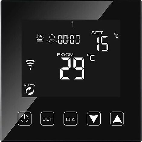 Intelligenter Wlan-thermostat Für Kessel/fußbodenheizung 3a Verdrahtet, Kompatibel Mit Alexa/google Assistant/tuya Smart Life App, Programmierbarer Raumthermostat Für Kessel Schwarz