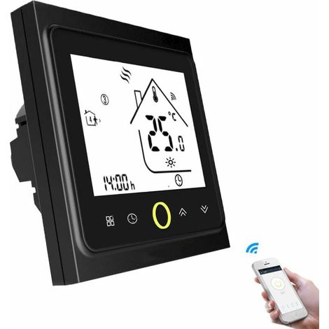 Thermostat Wifi Für Gas-/wasserheizung, Programmierbares Thermostat Für Gas-warmwasserbereiter, Kompatibel Mit Smart Life/tuya-app Sowie Alexa Und Google Home (schwarz)