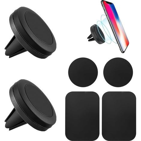 2er-set Magnetisches Auto-telefonhalter, 360° Drehbarer Magnet-handy-halter, Sichere Befestigung, Passend Für Armaturenbrett Und Lüftungsschacht
