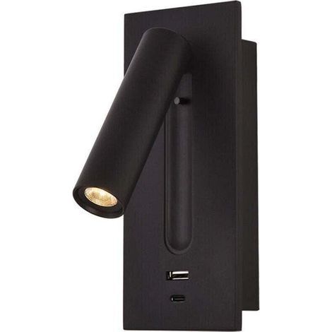 Nachttischlampe Mit Led-leselampe Und Diskretem Schalter, Integrierte Nachttischlampe Oder Wandhalterung Für Das Lesen, Usb-c-anschluss, Um 350° Drehbar Und Um 90° Faltbar, Leistung 3 W, Licht Ch