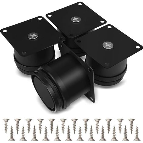 4er-set Möbelbeine, 50 Mm Verstellbare Tischbeine Aus Edelstahl, Möbelbeine Für Bad, Büro Und Küche, Höhenverstellung 0–15 Mm, Inklusive Schrauben Aus Edelstahl