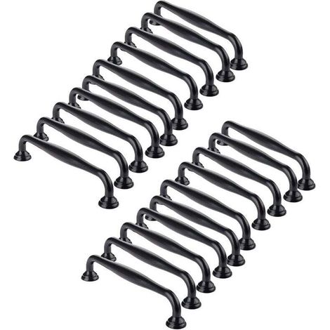 20 Stück Türgriff 128mm Lochabstand Schwarz Griff Küche Schrank Schublade Zimmer Ziehen